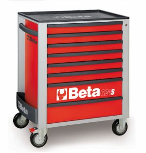 Dílenský servisní vozík s 8 šuplíky BETA C24S/8 dílenský vozík na nářadí pro profesionální použití, luxusní vybavení do garáže servisního depa, vozík na nářadí profi kvalita 
