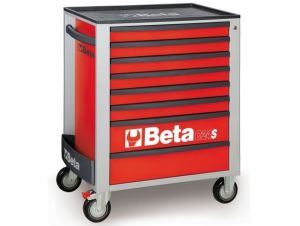 Dílenský servisní vozík s 8 šuplíky BETA C24S/8 dílenský vozík na nářadí pro profesionální použití, luxusní vybavení do garáže servisního depa, vozík na nářadí profi kvalita 