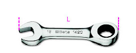 Očkoplochý krátký ráčnový klíč 9 BETA 142C