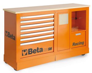 Speciální pojízdná skříňka BETA, typ Racing SM, nářaďový vozík, dílenský profesionální vozík na nářadí , servisní vozík do závodního depa ,pojízdný ponk,mobilní ponk do kamionu