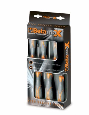 Sada šroubováků profi BETA Max 8ks - plochý šroubovák 5ks, křížový šroubovák 3ks, profi šroubováky BETA 