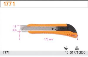 Univerzální nůž BETA, 18 mm, dodáván se 3 náhradními čepelemi, ostrý odlamovací nůž na koberce,