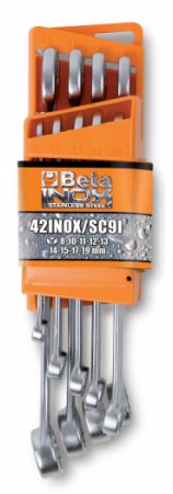 Nerezové klíče BETA, klíče z nerezové oceli, klíče mohou být sterilizovány autoklávně při 121°C, kombinované nerezové klíče očkoploché