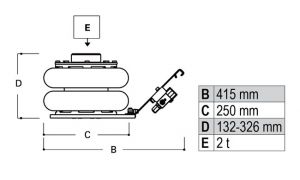 Dvoustupňový pneumaticko-hydraulický hever, vzducho-hydraulický zvedák BETA dvouúrovňový