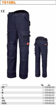 Pracovní kalhoty BETA s více kapsami, kalhoty se strečovými vložkami na zadníčásti pro jednodušší pohyb