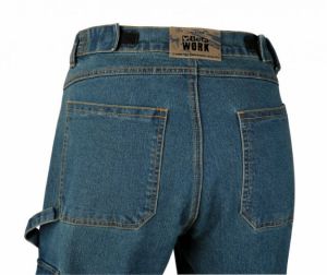 Kalhoty jeans strečové BETA, pracovní kalhoty s kapsami na malé nástroje, poutko na zavěšení kladiva, kapsa na metr