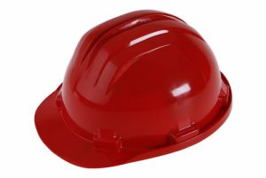 Červená přilba ochranná, bezpečnostní pracovní helma, bezpečnostní pracovní helma červená EN397