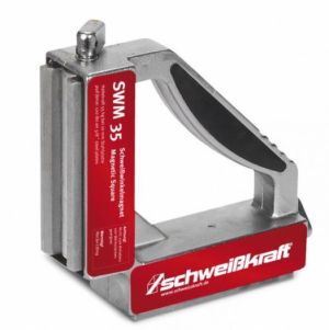 Vypínatelný svařovací úhlový magnet SWM 35, úhlový magnet pro fixaci plechů, kulatých i hranatých obrobků nebo trubek pod úhlem 90°.