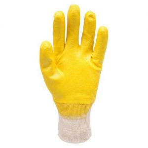 Rukavice pracovní bavlna/nitril žluté, velikost 10