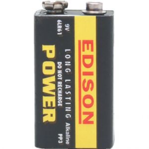 Baterie 9V alkalická Edison baterie devítivoltová do ovladačů, různých měřících přístrojů, svítilen, hodin, budíků a pod.