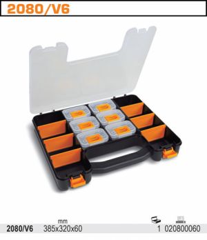 Kufřík - organizér se šesti odnímatelnými krabičkami a nastavitelnými přihrádkami pořadač nářadí a drobného spojovacího materiálu