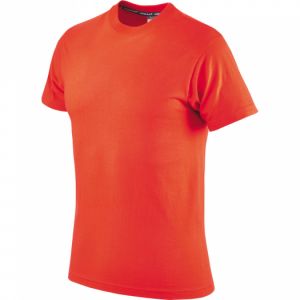 Oranžové bavlněné tričko s krátkým rukávem příjemné pracovní triko