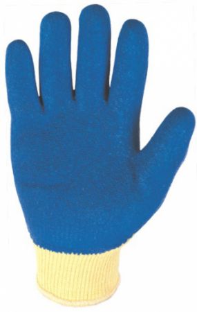Pracovní rukavice potažené latexem, Bezešvé rukavice s polyesterové tkaniny s hrubým latexovým povlakem, EN388