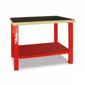profi ponk 1,5m červený- oranžový-šedý Beta C58B,pracovní stůl do dílny 1,5m nosnost 800kg profi konstrukce dřevěná deska