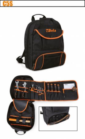batoh na nářadí látkový Beta C5S, profesionální brašna na nářadí batoh s ůložným prostorem na nářadí, servisní batoh na nářadí s organizerem