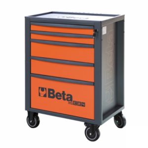 Vozík na nářadí s 5 zásuvkami profi Beta  RSC24/5 , oranžový dílenská vozík na nářadí Beta 