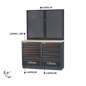 Ponk s dřevěnou pracovní deskou pro sestavu dílenského nábytku C45PRO, 4500/C45PRO/BPW-1.3