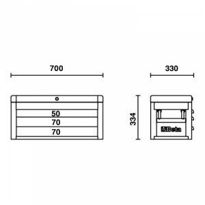 Přenosná skříňka na nářadí se 3 zásuvkami RSC22