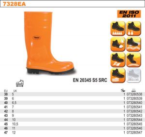 Boty vysoké bezpečné z PVC voděodolné s ocelovou špičkou, pracovní gumáky, ochranné boty proti vodě, oranžové gumovky BETA