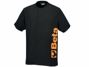 Pracovní černé tričko BETA, 100% bavlna, 150 g/m2, černé tričko s nápisem Beta 7549N, tričko s logem Beta tools 100% bavlna, 150 g/m2 tričko