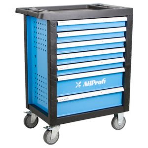 vybavený dílenský vozík s nářadím modrý 272ks nářadí  Dílenská skříňka se 7 šuplíky a 272ks nářadí 