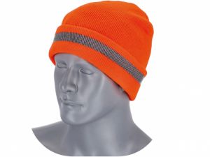 zimní čepice reflexní oranžová, pracovní kulich reflexní oranžový