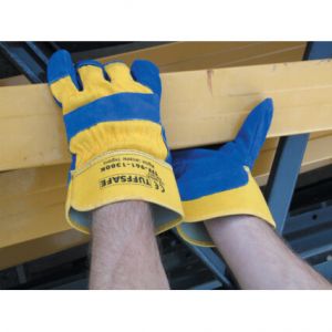 Kvalitní pracovní kožené rukavice vel.10, pevné pracovní rukavice štípenka na dlaních, kloubech a konečcích prstů pro větší ochranu