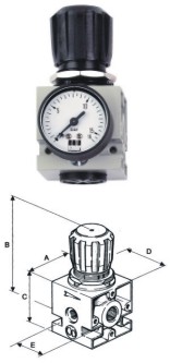 Redukční ventil na stlačený vzduch, redukčák pro tlakový vzduch ,redukčák ke kompresoru , regulátor tlakového vzduchu