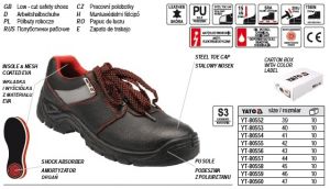 Kožená pracovní obuv s ocelovou špičkou vel. 39, anatomická vkládací stélka, podšev U, olejivzdoré a antistatické s absorbčním protinárazovým efektem.kožená pracovní bota obuv