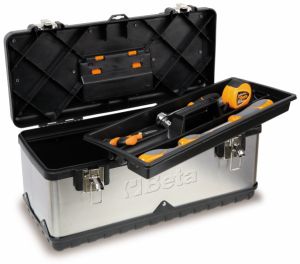 profesionální box na nářadí nerez -plast délka 500 a 570mm, nerezová kovová přepravka box na nářadí BETA, profi box na nářadí nerez inox