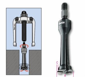 Stahovák BETA na malá ložiska, vnitřní stahovák ložisek 5-7mm 7-9mm 9-12mm 13-17mm 14-19mm 16-21mm 20-25mm 25-30mm 30-37mm 38-45mm 40-70mm 70-115 mm, vytahovač malých vnitřních ložisek