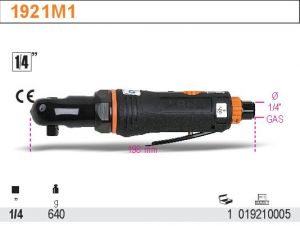 malá Pneumatická ráčna 1/4", kompaktní reverzační ráčna, klíčúhlový 1/4"" obousměrný s mechanickou západkou beta 1921M1