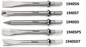 Sada sekáčů, sekáče pro pneumatická kladiva 5ks, BETA sekáče do pneukladiva 1940 BETA