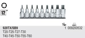 Profesionální Hlavice Torx BETA 920TX, délka 58mm T20 T25 T27 T30 T40 T45 T50 T55 T60 torx na 1/2" golu, torx na golu 12cm prodloužený profi ořech Torx torx  profi 