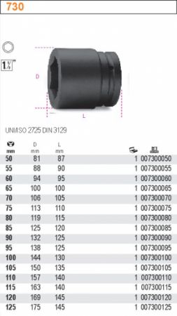 1 1/2" nástavce pro nárazovou rukojeť, standard 1 1/2'' (38mm), nástrčné hlavice BETA (50-125mm) / KENNEDY (30-56mm), rázové hlavice, černé ořechy