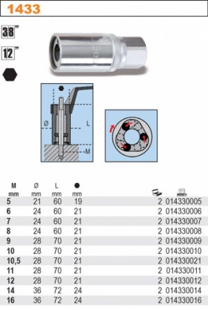 povolovač svorníků M5až M16 BETA, vytahovák válcový pro stržené šroubové spoje,Vytahováky kolíků, uvolňovač závrtných šroubů, 