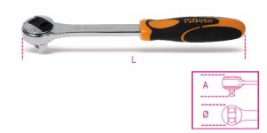 sada gola 1/4"a1/2" Beta profi gola Sada 22 šestihranných nástrčných hlavic kovovém obalu, 1/4" ráčna a 1/2" ráčna v sadě v plechovém kufříku BETA