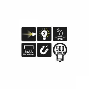 Magnetická ohebná LED svítilna BETA  s vysokým jasem, vyrobena z eloxovaného hliníku, až 500 lumenů, lampička s magnetem 1837F
