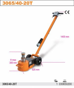 Hydraulický zvedák BETA o nosnosti 40/20 t, pneumatický hever na nákladní auta profesionální pojízdný vzducho-hydraulický zvedák do dílny, servisu