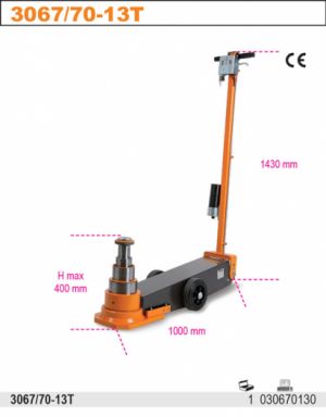 Pneumaticko-hydraulický zvedák na nákladní auta do 70T hever BETA, nosnost 70-43-23-13 t  