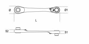 ráčna na bity  BETA 194 oboustranný ráčnový klíč na bity 1/4" a 5/16", ráčnový klíč pro šroubováky 6mma 8mm ráčnový klíč na bits 1/4" 5/16" 