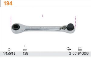 ráčna na bity  BETA 194 oboustranný ráčnový klíč na bity 1/4" a 5/16", ráčnový klíč pro šroubováky 6mma 8mm ráčnový klíč na bits 1/4" 5/16" 