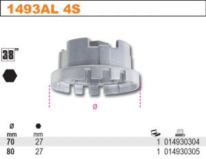 víčko na olejové filtry pro asijská auta 70mm 8/0mm / 64,5mmKlíč BETA 1493AL 4S na olejové filtry vozidel asijské produkce, 3/8"