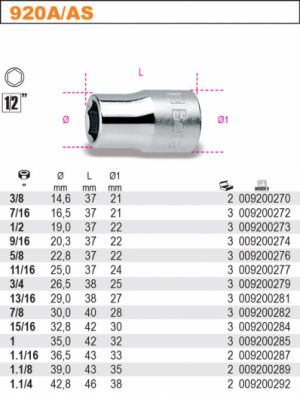 hlavice palcová inch 3/8" 7/16" 1/2" 9/16" 5/8"11/16"3/4" 1316" 7/8" 15/16" 1" 1.1/16" 1.1/8" 1.1/4" ořech palcový americký rozměr