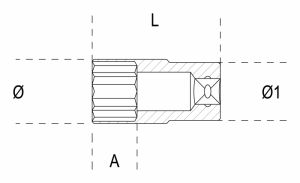 Profi prodloužená dvanáctihranná hlavice 1/4", Beta DIN3124, dlouhý oříšek BETA na malou golu, gola hlavice BETA 1/4", 12-tihranná gola jednačtvrtina profesionální hlavice gola