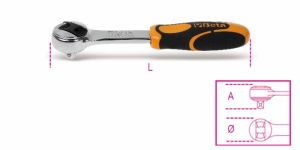 1/4" gola sada BETA v kufříku, 13 šestihranných ořechů 4-14mm + 5 kusů dalšího příslušenství