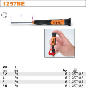 Mikrošroubováky BETA na matky šrouby 3,2mm - 4mm - 5mm - 5,5mm, malé šroubováky na 6tihranné šrouby, klíč ma matice malý mikro držák , micro šroubovák na matky