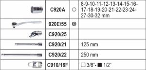 profi akce Sada gola  BETA EASY 1/2" v plastovém kufříku 923E/C25, profi půlcoulová gola beta 25ks ,profi gola 1/2" beta
