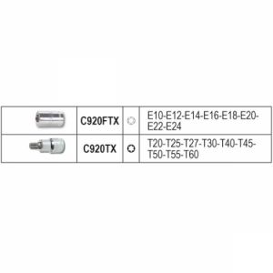 Torx hlavice nástrčné a zástrčné v sadě BETA Worker, 1/2" ořechy torx v plastovém kufříku Torx T20 až T60 obrácený torx E10 až E24