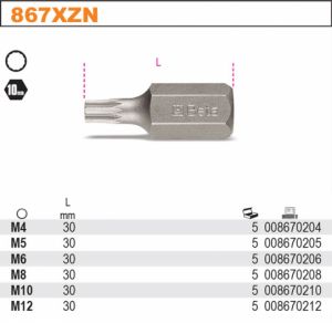 Bit vnější tisícihran XZN  Bity BETA 867 XZN®, nástavce s profilem XZN® profi bit šroubovák spline xzn vnější mnohohran, náhradní bit do sad s 10mm šestihrany krátký tisícihran spline 